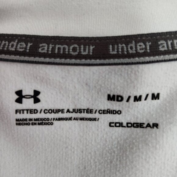 Ladies SZ M Under Armour White LS Coldgear Shirt - Picture 4 of 4